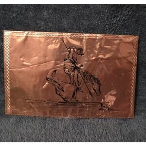 Vtg Kopper Kard Copper Postcard End of the Trail Horse American Indian Unused